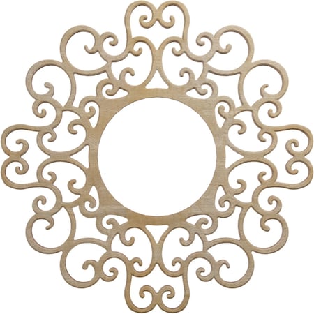 Reims Wood Fretwork Pierced Ceiling Medallion, Birch, 16OD X 6 1/8ID X 1/4T